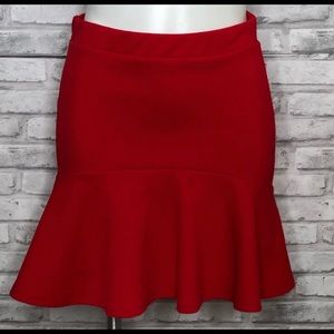 Everly textured red mini skirt, medium
